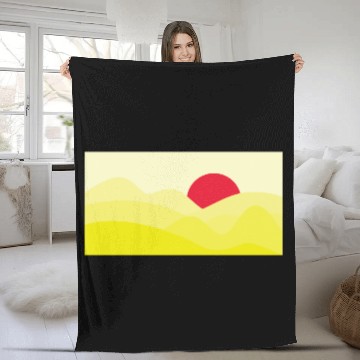 Discover Minimalist Sun Yellow Fleece Blankets