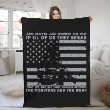 Discover The Monsters And The Weak US Army Veteran Fleece Blankets