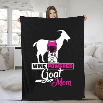 Discover Wine Powered Goat Mom Fleece Blankets