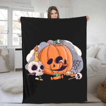 Discover Pumpkin spooky Halloween*T Fleece Blankets