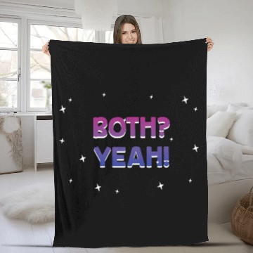 Discover Both Yeah Bisexual LGBTQ Bi Pride Asexual Sayings Fleece Blankets