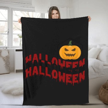 Discover Halloween Pumpkin Fleece Blankets