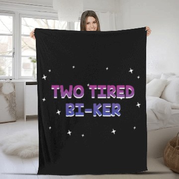 Discover Two Tired Biker Bisexual LGBTQ Bi Pride LGBT Pun Fleece Blankets