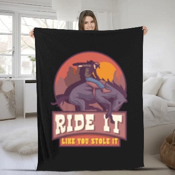 Discover Rodeo Bull Riding Livestock Show Farmer Cattle Fleece Blankets