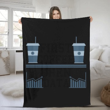 Discover Computer Humor Frist Coffee Then Data Programmer Fleece Blankets