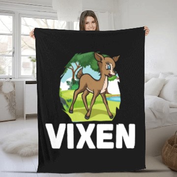 Discover Christmas Santa's Reindeer Lazy Costume Vixen Fleece Blankets