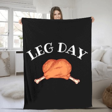 Discover Retro Cute Leg Day Turkey Funny Gym Thanksgiving Fleece Blankets