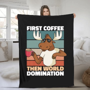 Discover Moose Elk Coffee Sunglasses Fleece Blankets