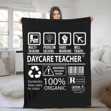 Discover Daycare Teacher Fleece Blankets - Multitasking Job Gift It