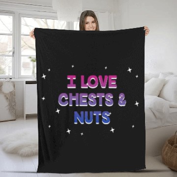 Discover I Love Chests and Nuts Bisexual LGBTQ Bi Pride Fleece Blankets