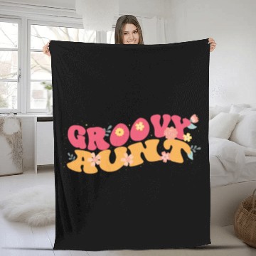 Discover Groovy Aunt Garden Plant Flowers Floral Decor Fleece Blankets