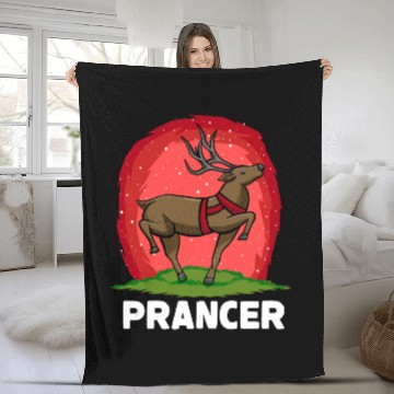 Discover Christmas Santa's Reindeer Lazy Costume Prancer Fleece Blankets