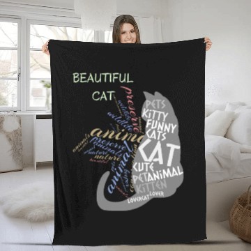 Discover Beautiful Black Cat Fleece Blankets