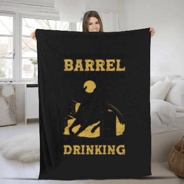 Discover Barrel Racing Drink Beer Rodeo Equestrian Horse Fleece Blankets