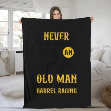 Discover Old Man Barrel Racing Rodeo Equestrian Horse Fleece Blankets