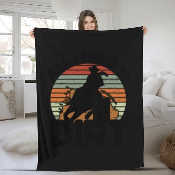 Discover I Need Is Dirt Barrel Racing Equestrian Horse Fleece Blankets
