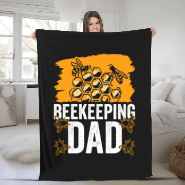 Discover Beekeeping Dad Bee Honeybee Beekeeper Hobby Fleece Blankets