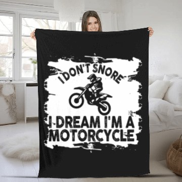 Discover I Don't Snore I Dream I'm A Motorcycle Fleece Blankets