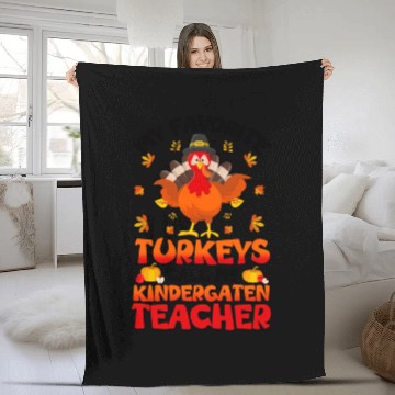 Discover My Favorite Turkeys Call Me Kindergarten Teacher Fleece Blankets