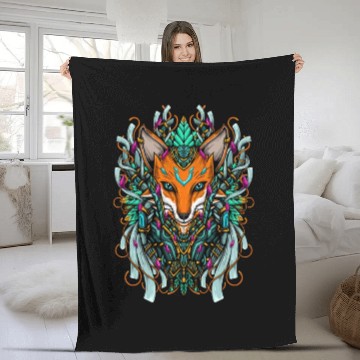 Discover Vivid Royal Ancient Celtic Fox Fleece Blankets
