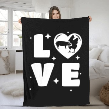 Discover Funny Farming Love Pigs Chickens Raising Farmer Fleece Blankets