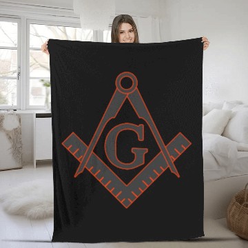Discover FREEMASON SQUARE COMPASSES combi grey orange Fleece Blankets