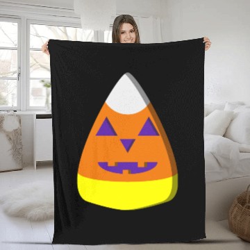 Discover candy corn jack o lathern Fleece Blankets