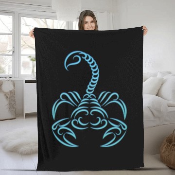 Discover Scorpio Zodiac Water Sign Scorpion Logo Fleece Blankets