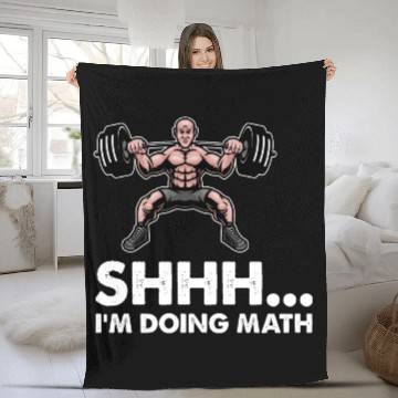Discover Shhh Im Doing Math Gym Fitness Math Lovers Distres Fleece Blankets