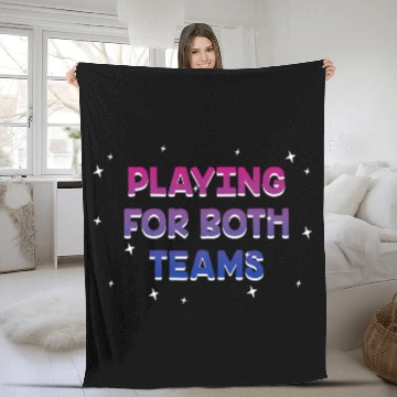 Discover Playing for Both Teams Bisexual LGBTQ Bi Pride Fleece Blankets