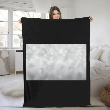 Discover Grey Bokeh Christmas Snowflakes Fleece Blankets
