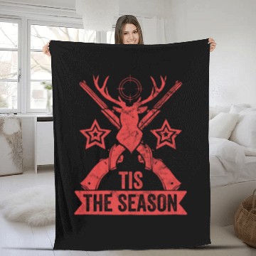 Discover Tis The Season Retro Dear Hunting Fleece Blankets