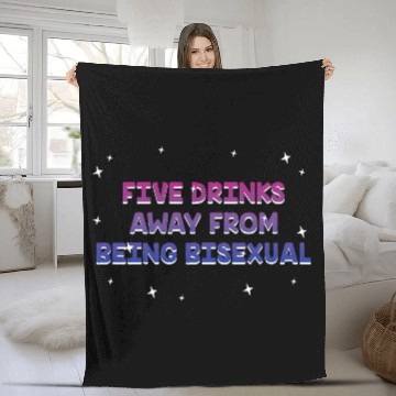 Discover Five Drinks Away from Bisexual Bi LGBTQ Bi Pride Fleece Blankets