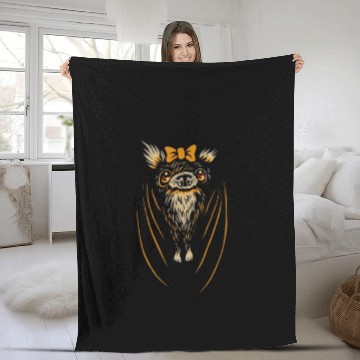 Discover cute bat Fleece Blankets