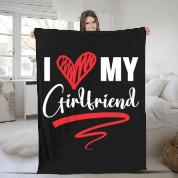 Discover I Love My Girlfriend Valentines Day Cupid Love Fleece Blankets