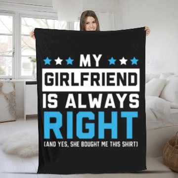 Discover My Girlfriend Is Always Right Valentines Day Cupid Fleece Blankets