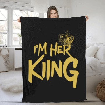 Discover I'm Her King Boyfriend Couple Valentines Day Fleece Blankets