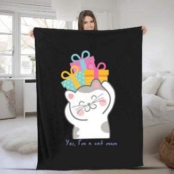 Discover Modern Cat Mom Fleece Blankets