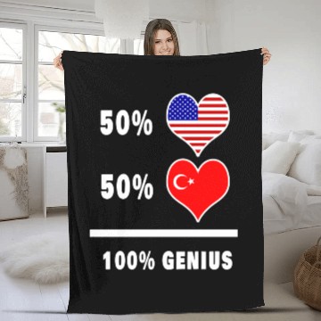Discover USA and Turkey genius flag design Fleece Blankets