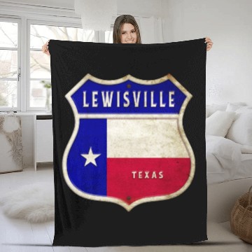 Discover Lewisville Texas coat of arms flag design Fleece Blankets