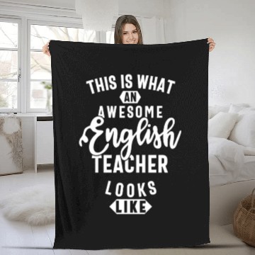 Discover english teacher, cute english teacher Fleece Blankets