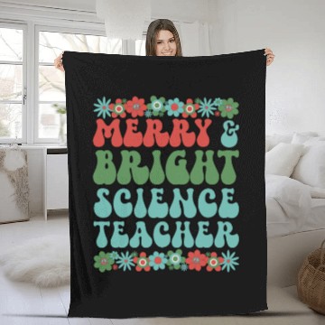 Discover Science Teacher Christmas Science Teaching Xmas Fleece Blankets