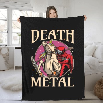 Discover Reaper Rock Satan Unicorn Festivals Death Metal Fleece Blankets