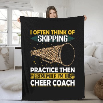 Discover Cheer Coach Lifestyle Ironic Witty Sarcastic Quote Fleece Blankets