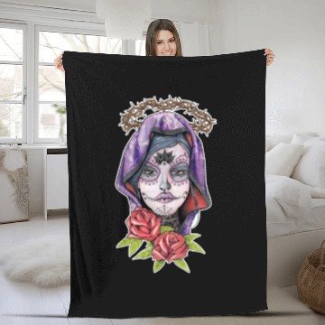 Discover Catrina - day of the dead mexico - halloween Fleece Blankets