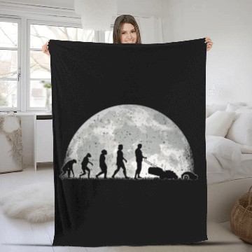Discover Robotic Lawnmower Evolution Moon Fleece Blankets