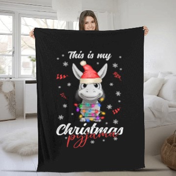 Discover Winter Christmas Pyjama Donkey Fleece Blankets