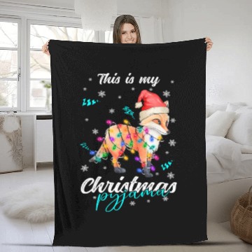 Discover Winter Christmas Pyjama Fox Fleece Blankets