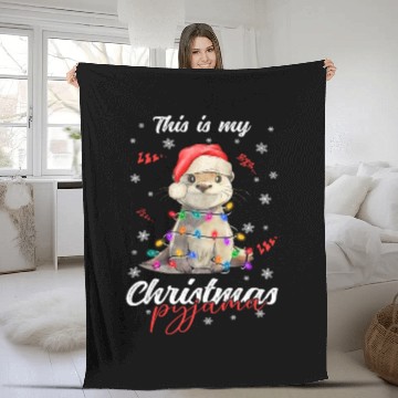 Discover Winter Christmas Pyjama Otter Fleece Blankets
