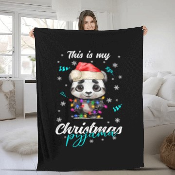 Discover Winter Christmas Pyjama Panda Fleece Blankets